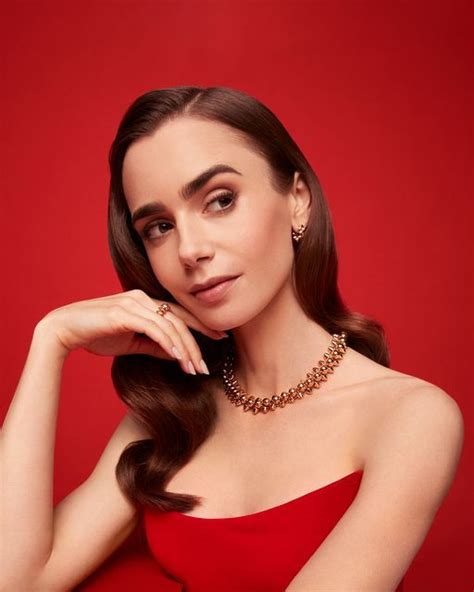 Lily Collins Shines In A Nude, Crystal